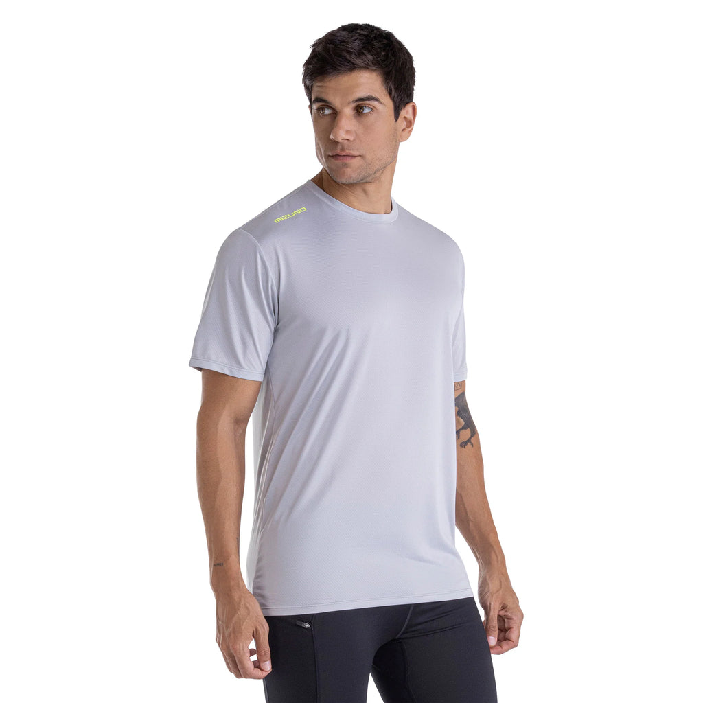 Camiseta de Corrida Mizuno Focus Stamp Cinza