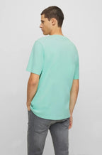 Camiseta Boss Relaxed Fit Em Jersey De Algodão Com Logo Triplo