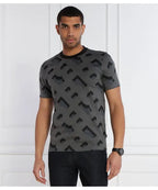 Camiseta Boss com Padronagem Monogramada