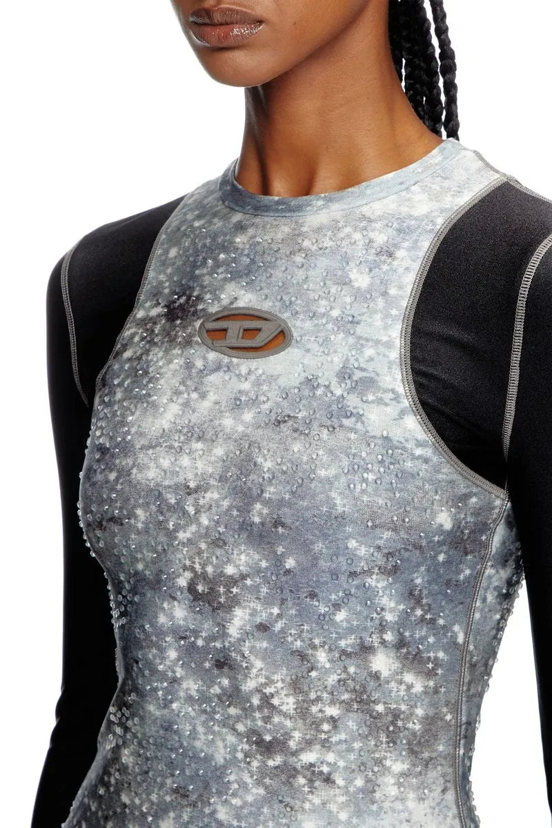 Vestido Diesel D-Vanne Com Pedraria