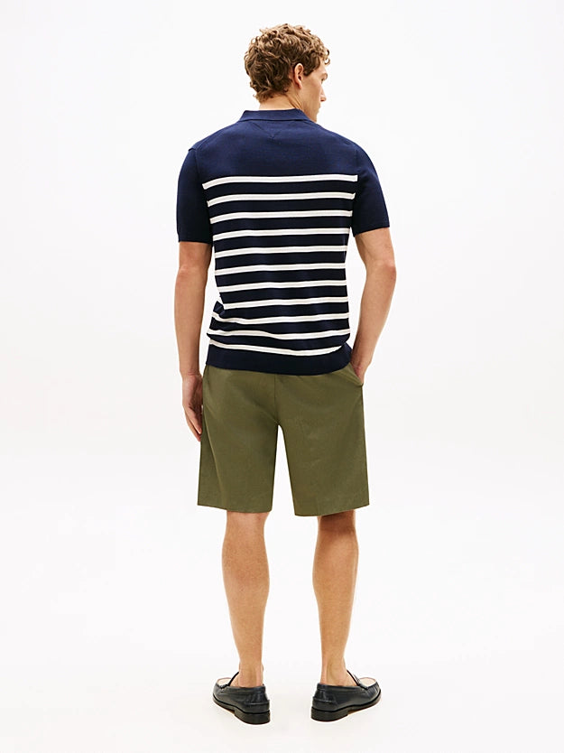Polo Tommy Hilfiger De Malha Fina Com Corte Regular
