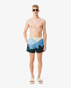 Bermuda Lacoste Estampada Curta com Paisagem