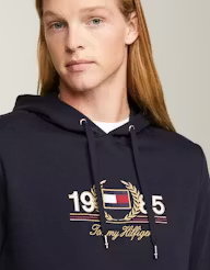 Blusa Moletom Tommy Hilfiger  Cordão com bordado do logo no peito