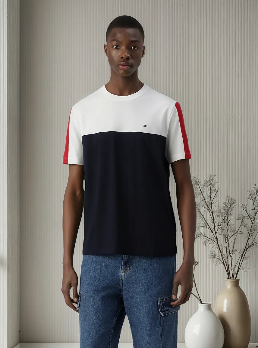 Camiseta Regular Fit Color Block Waist Tommy Hilfiger