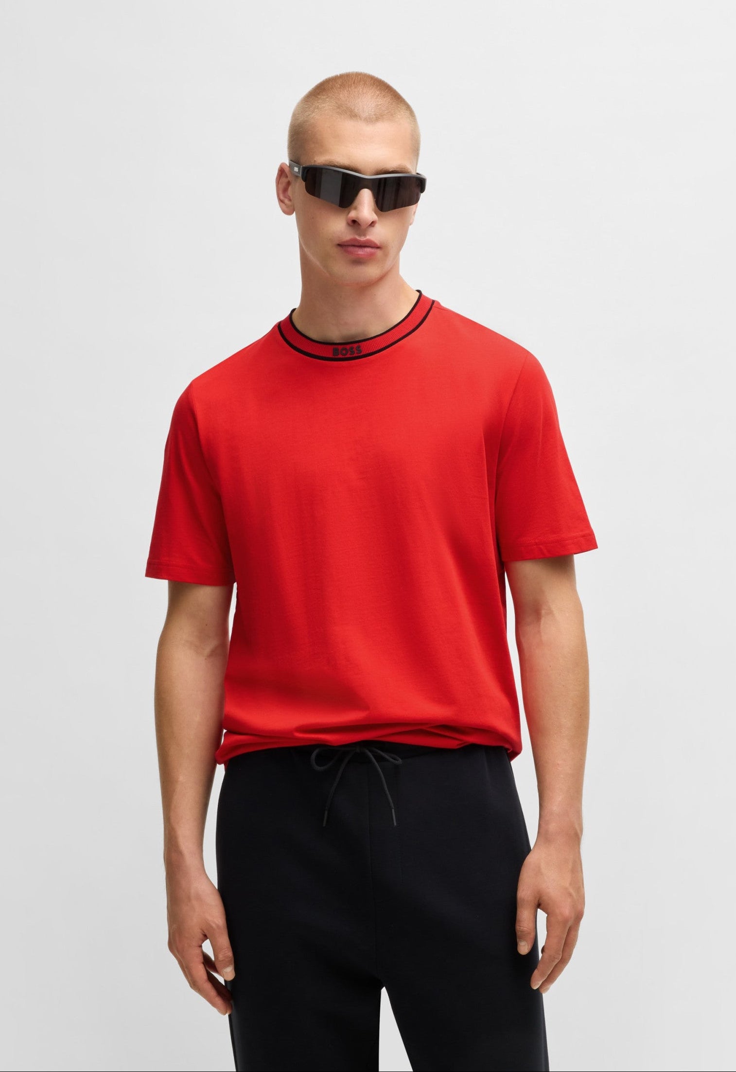 Camiseta Boss Com Logotipo na Gola