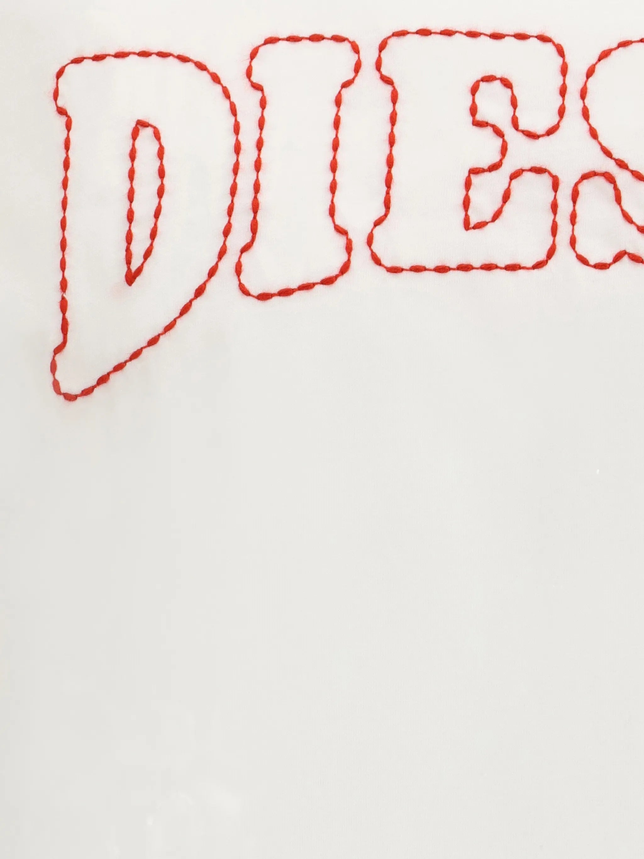 Diesel Camiseta com Logo Bordado Pontilhado