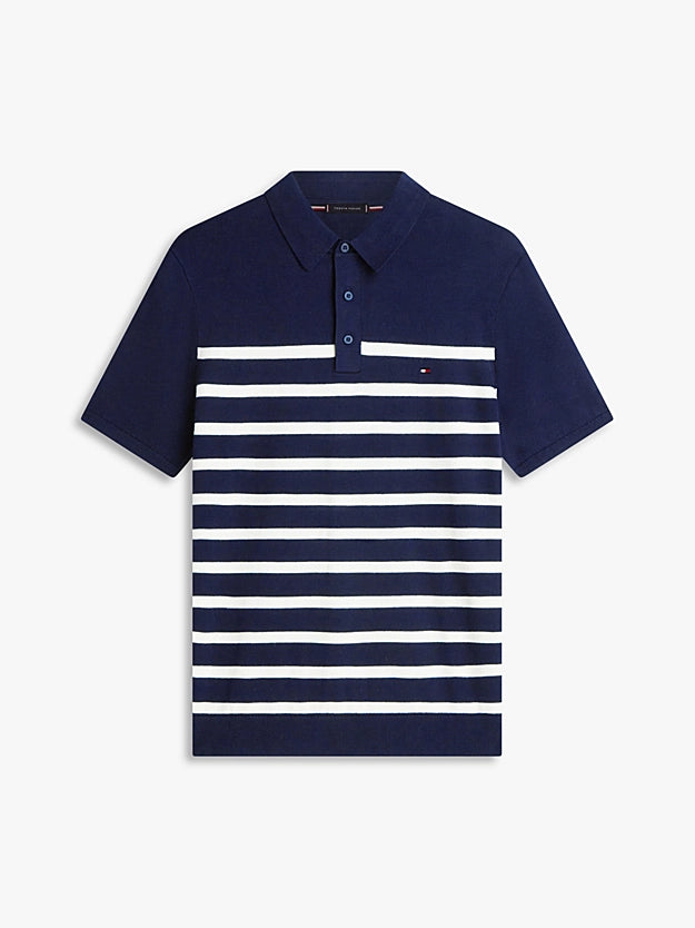 Polo Tommy Hilfiger De Malha Fina Com Corte Regular
