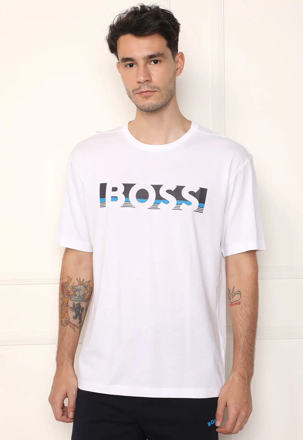 Camiseta Boss Logo Branca Cotton