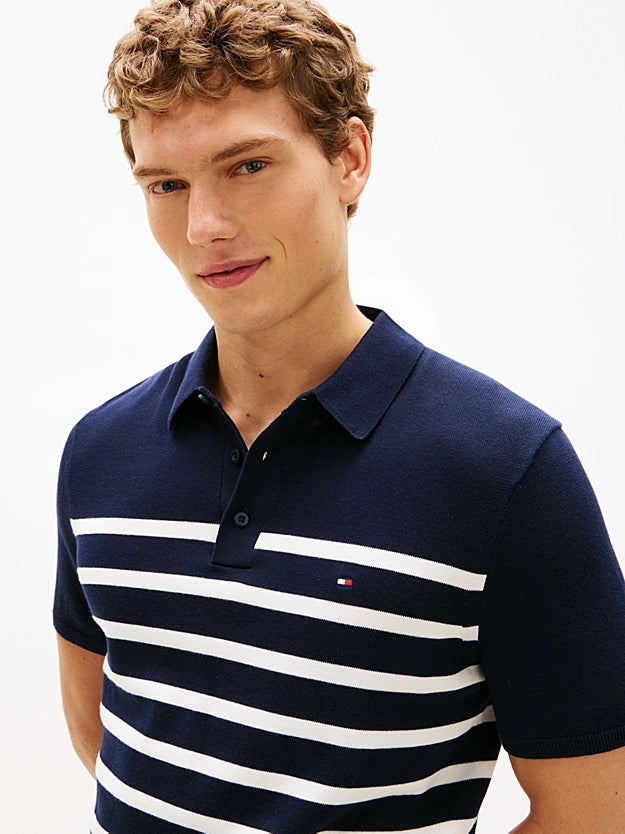 Polo Tommy Hilfiger De Malha Fina Com Corte Regular