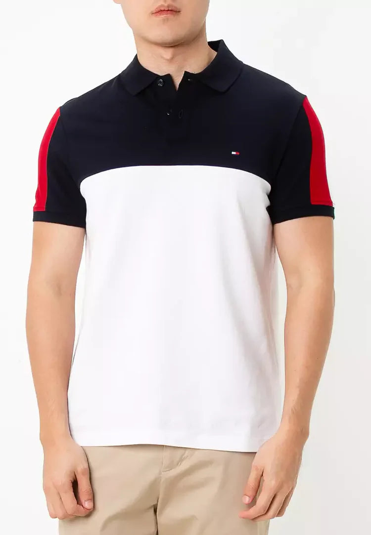Polo Color Block Peito Regular Fit Tommy Hilfiger
