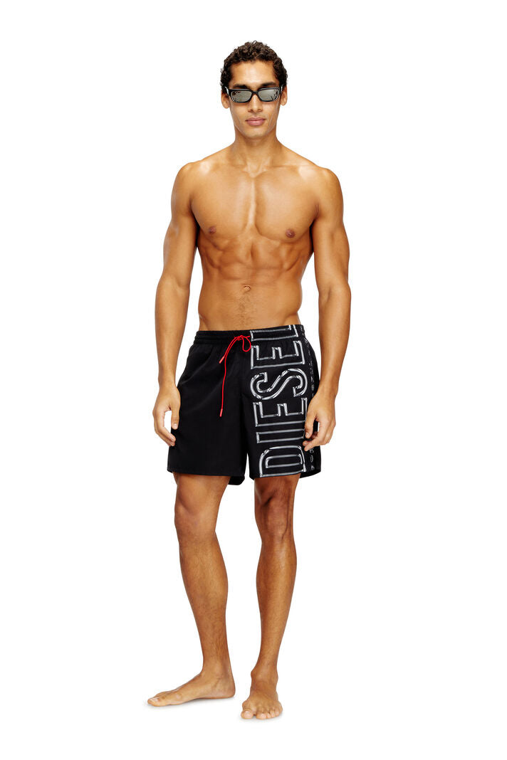 Bermuda Diesel Com Estampa de Logotipo Oversized