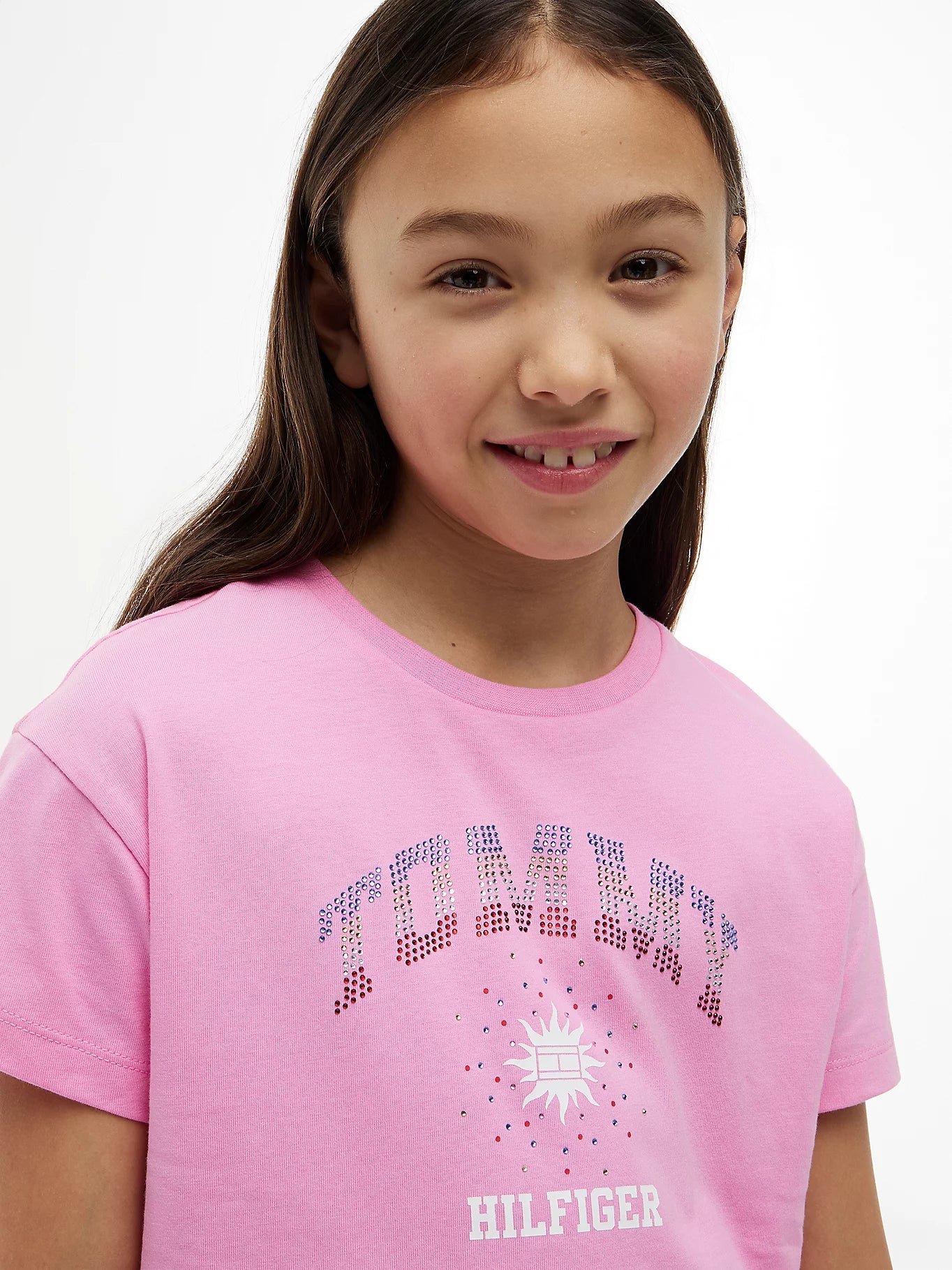 Camiseta Tommy Hilfiger Relaxed com Logo de Strass