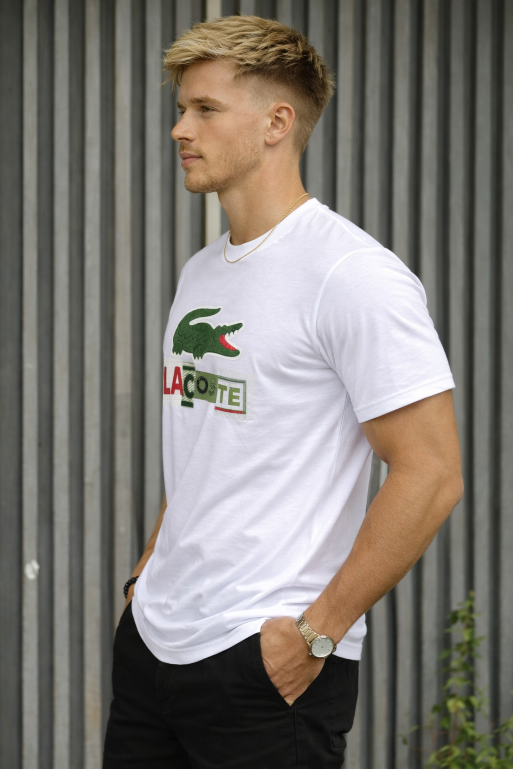 Camiseta Lacoste Jacare Detalhado