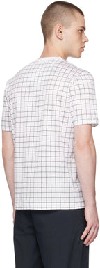 Camiseta Boss com estampa quadriculada branca