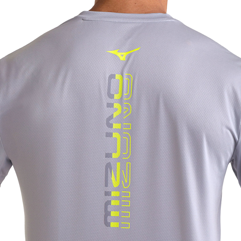 Camiseta de Corrida Mizuno Focus Stamp Cinza