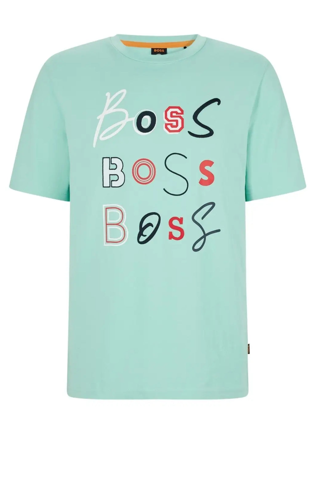 Camiseta Boss Relaxed Fit Em Jersey De Algodão Com Logo Triplo
