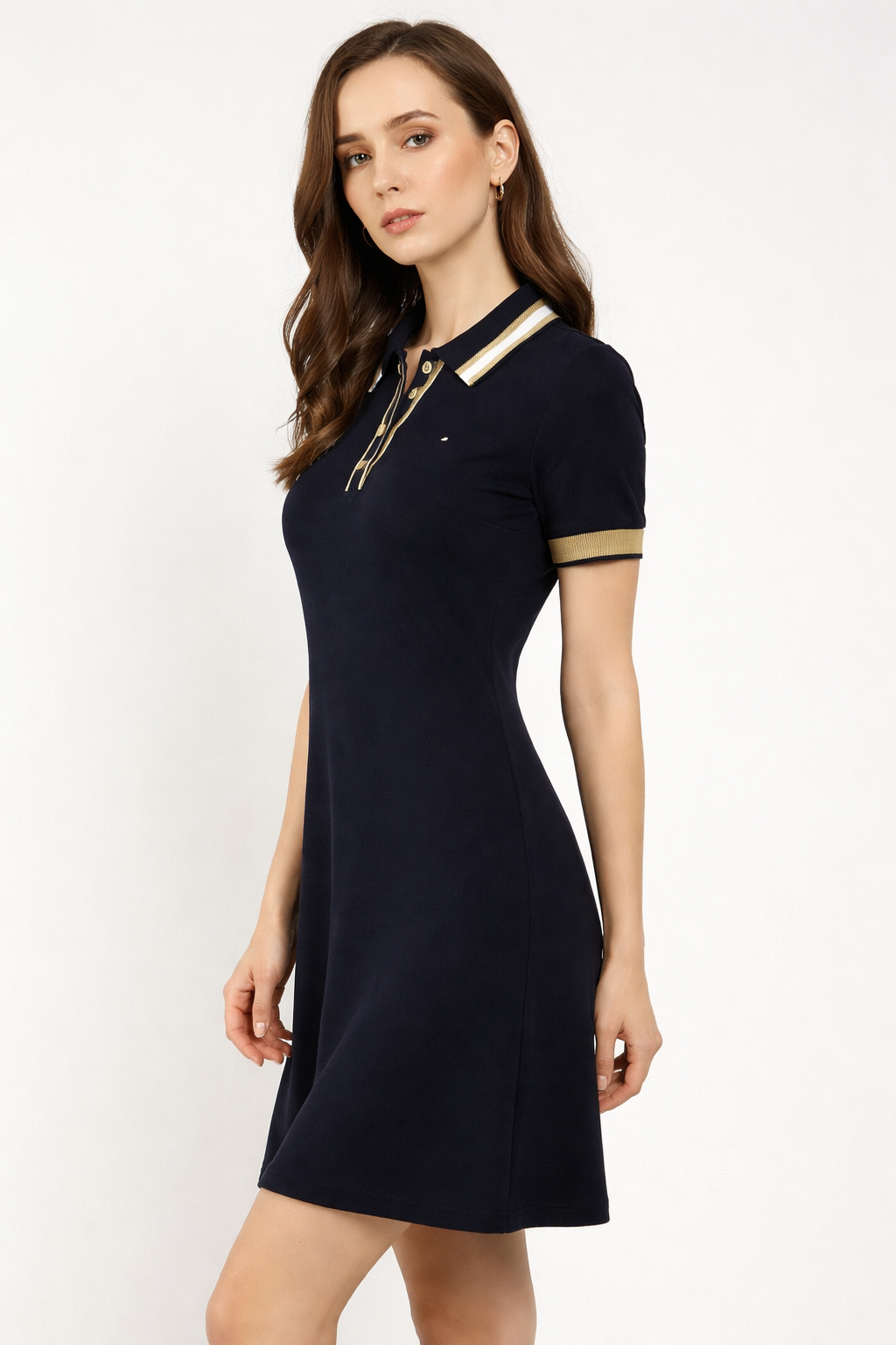 Vestido Tommy Hilfiger Com Detalhe Dourado