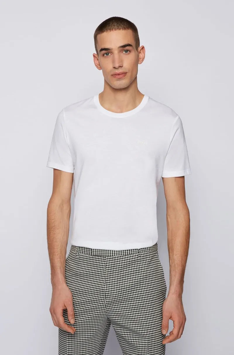 Camiseta Slim Fit Em Puro Algodão Com Acabamento Líquido