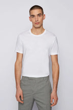 Camiseta Slim Fit Em Puro Algodão Com Acabamento Líquido