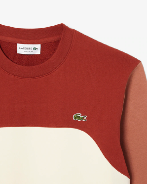 Blusa Moletom Lacoste Gola Carreca Bloco De Cores