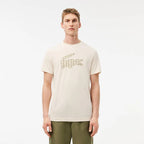 Camiseta Lacoste Croc Jacaré Bege