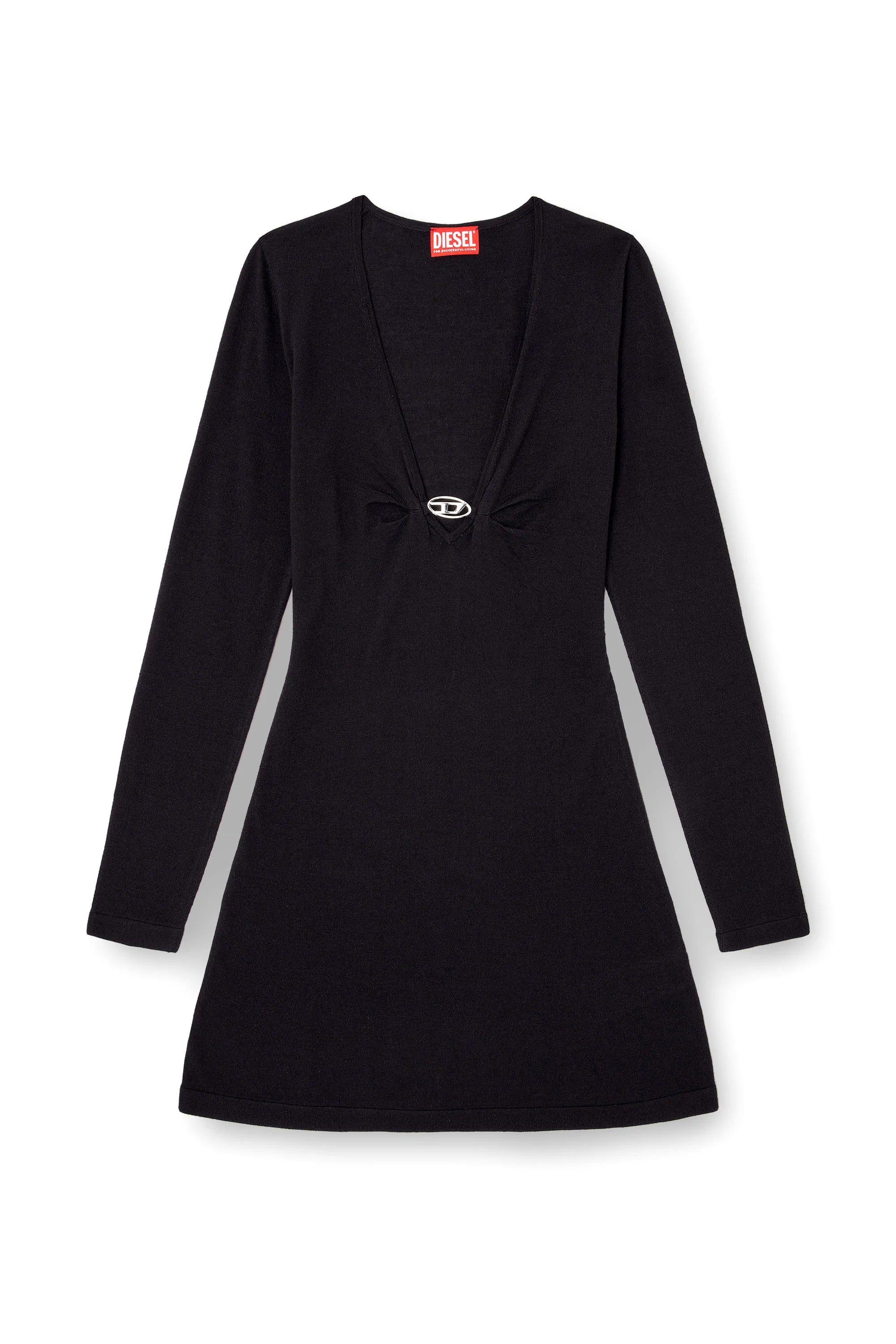 Vestido Diesel M-Placky Manga Longa D Ferro