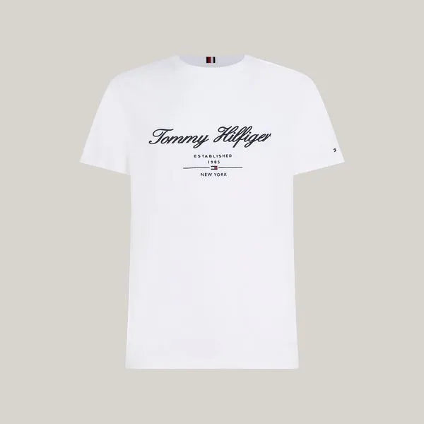 Camiseta Tommy Hilfiger Logo Cursivo Bordado