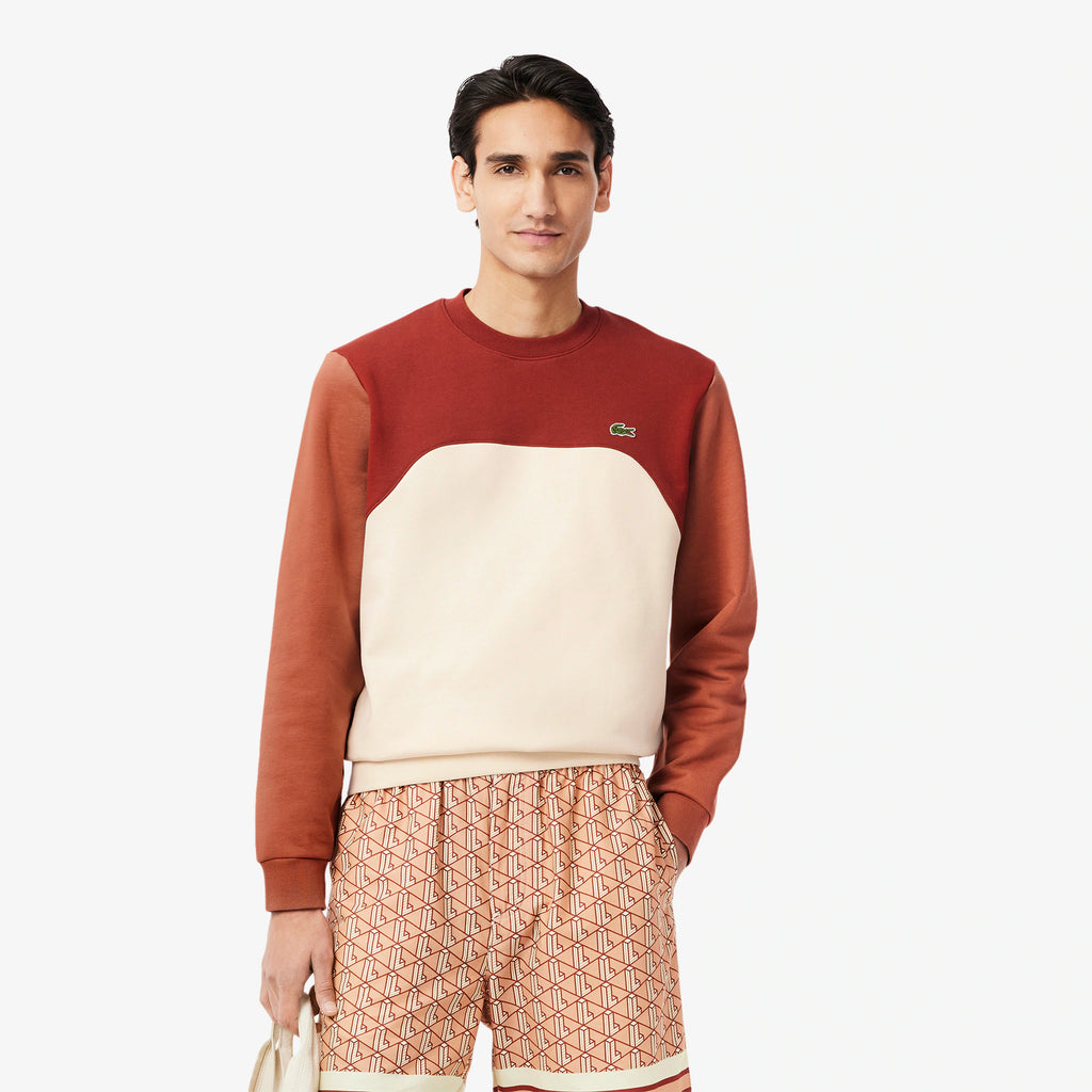 Blusa Moletom Lacoste Gola Carreca Bloco De Cores