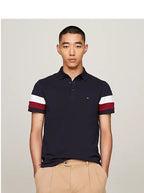 Polo Bandeira Manga Slim Fit Tommy Hilfiger