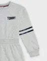 Vestido Tommy Hilfiger Infantil De Algodão Com Cola Redonda E Corte Em A