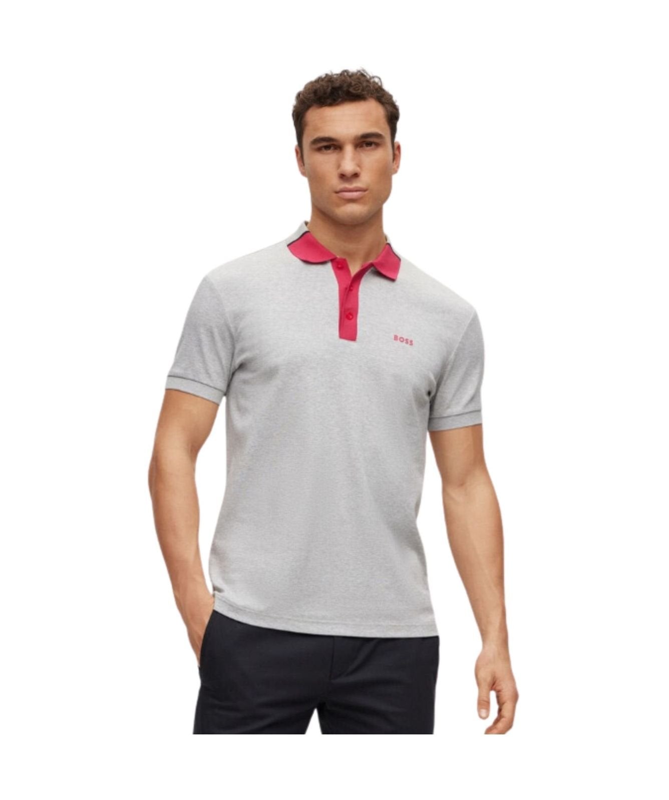 Polo Boss Gola Trabalhada Logotipo