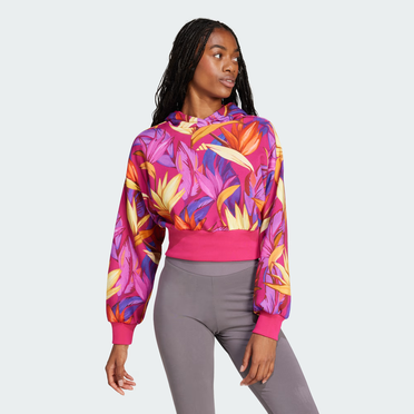 Blusa Moletom Cropped Adidas x FARM Feminino