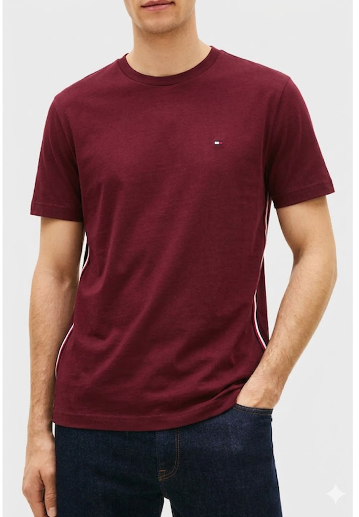 Camiseta Basica Tommy Hilfiger Detalhada