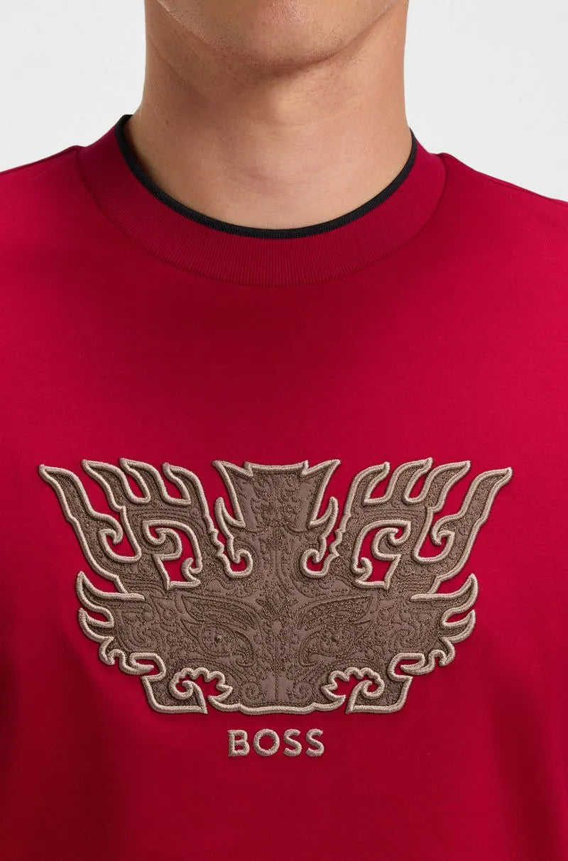 Camiseta Boss X Creation Of The Gods Com Bordado Taotie