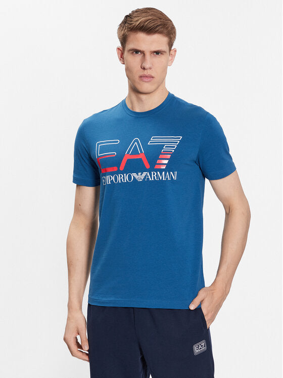 Camiseta EA7 Two-Tone Chest Rubberized Line Emporio Armani