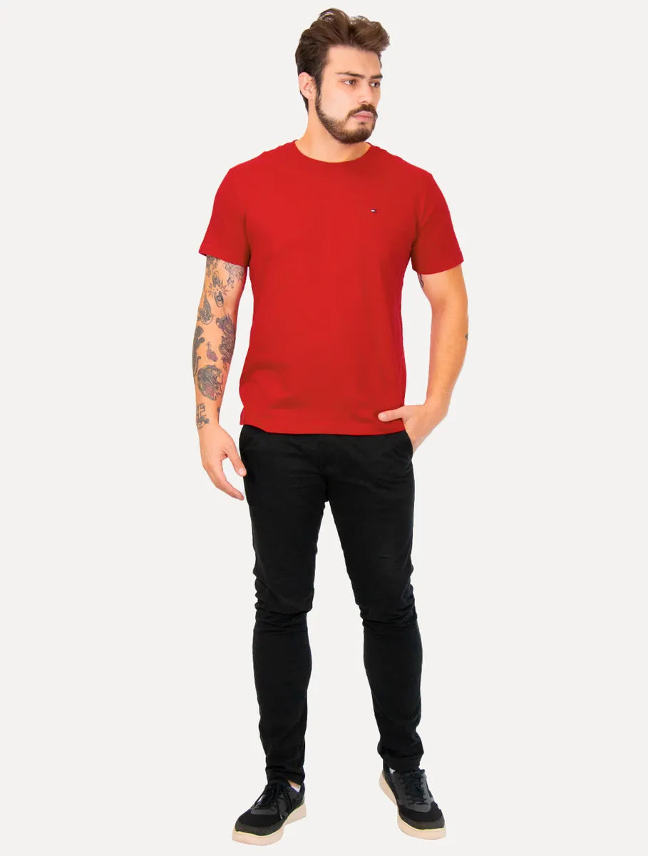 Camiseta Tommy Hilfiger Detalhado Vermelho