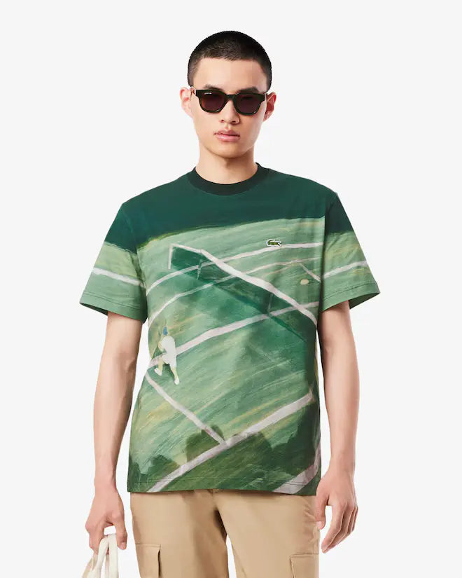 Camiseta com Estampa de Tênis, Ajuste Clássico