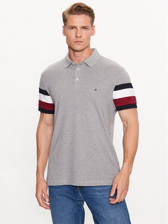 Polo Bandeira Manga Slim Fit Tommy Hilfiger