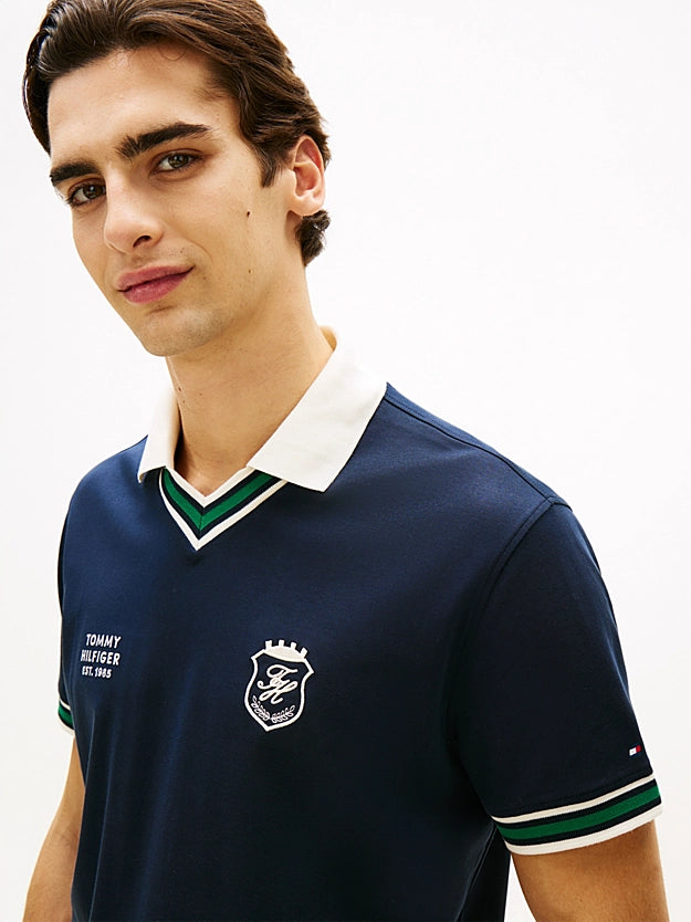 Polo Tommy Hilfiger Gola V Neck Pique Relaxed