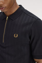 Polo Fred Perry Piqué Com Ziper