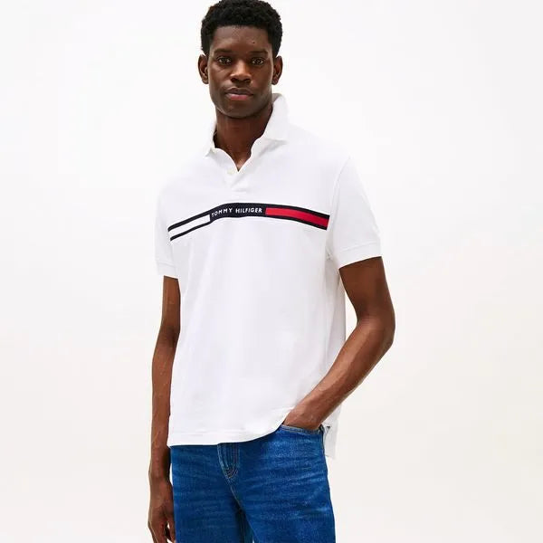Polo Tommy Hilfiger Logo Faixa Regular