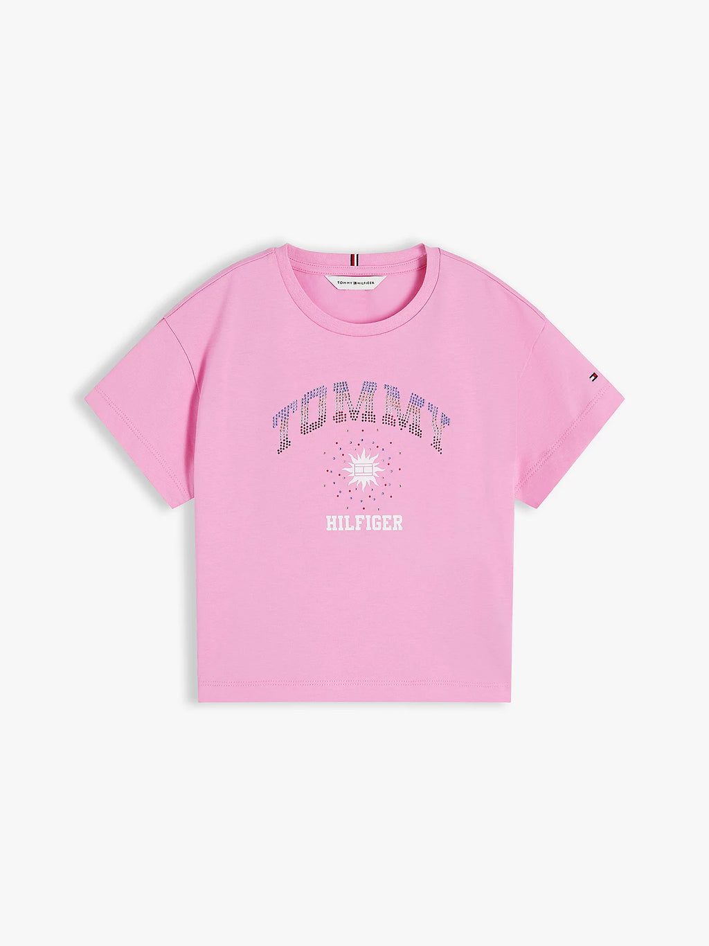 Camiseta Tommy Hilfiger Relaxed com Logo de Strass