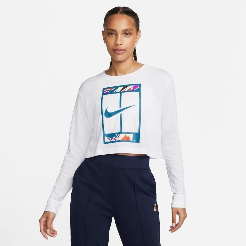Camiseta NikeCourt Dri-FIT Slam- Feminina branca
