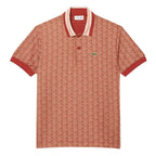 Polo masculina Lacoste Classic com gola contrastante e monograma