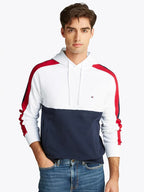 Blusa Moletom Tommy Hilfiger Casual Com Capuz E Design Em Painéis