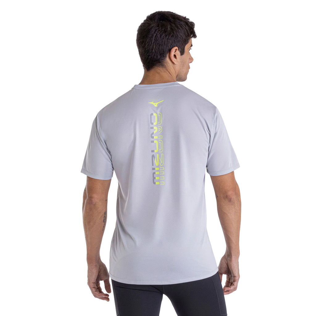 Camiseta de Corrida Mizuno Focus Stamp Cinza