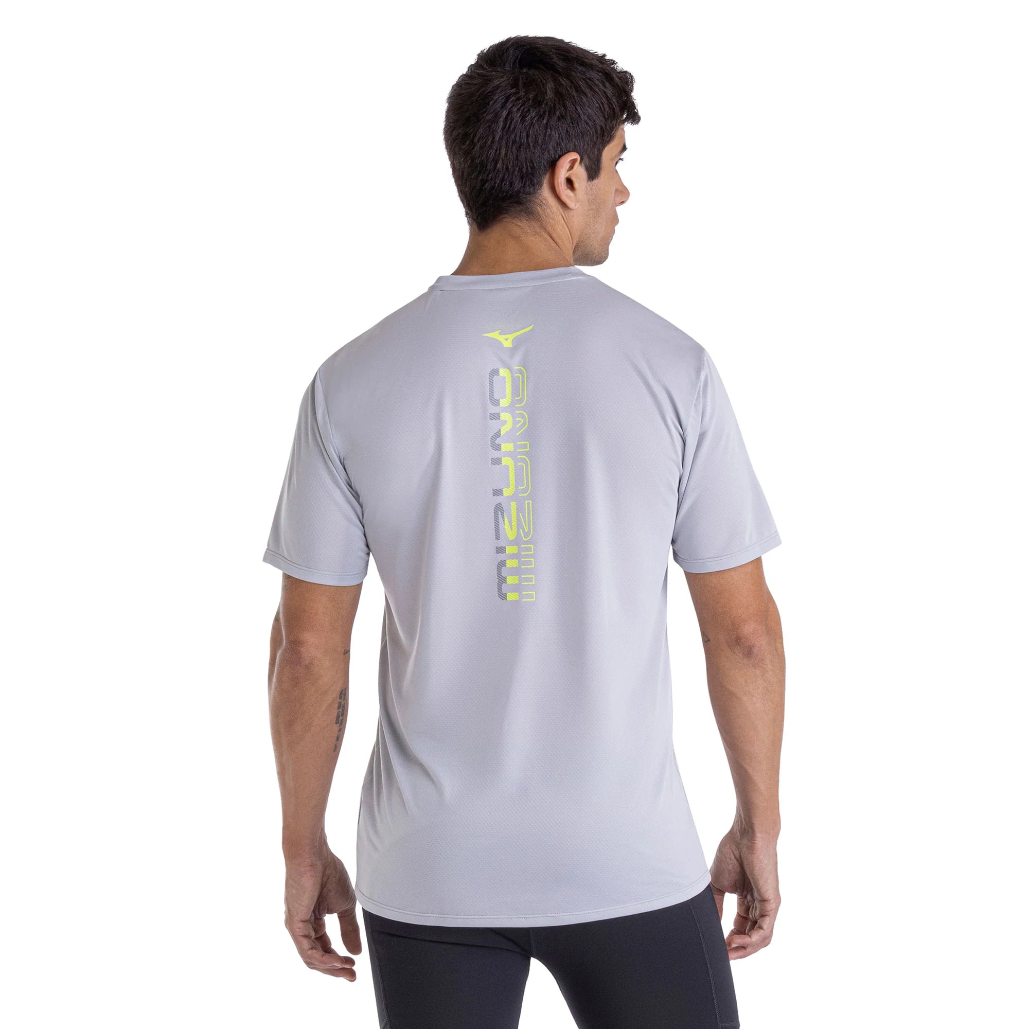 Camiseta de Corrida Mizuno Focus Stamp Cinza