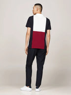 Polo Color Block Bandeira Costas Regular Fit Tommy Hilfiger