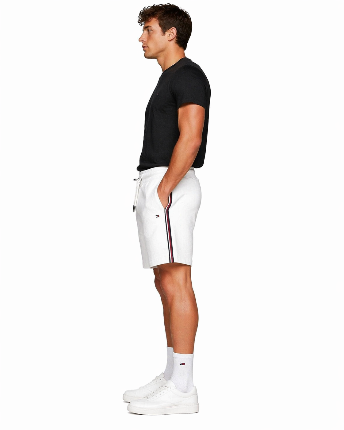 Bermuda De Moletom Tommny Hilfiger Faixa na Lateral