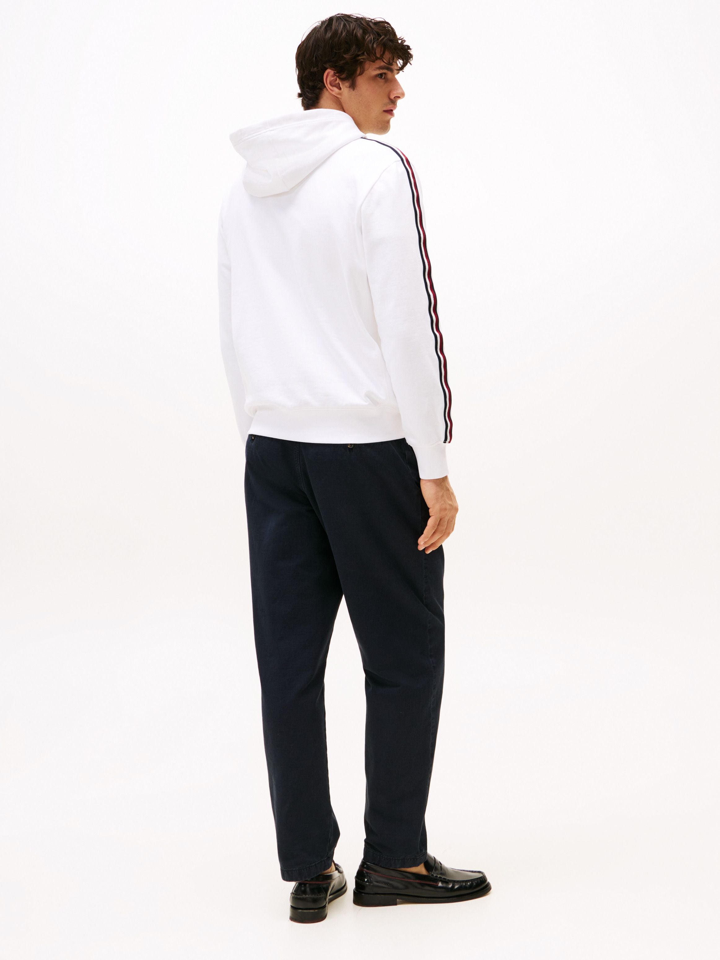 Blusa Moletom Tommy Hilfiger Capuz E Cordão Global Stripe